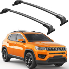 Tidefree Black Roof Rack Cross Bars 220lbs Compatible With Jeep Compass