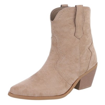 Women's Cowboy Boots with Zip Ital Design 9665 in Tan