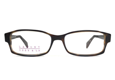 Lafont Issy & La Eyeglasses Frames DENIM 349 Brown Blue Rectangle 53-15-140
