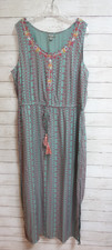 Fall Creek Dress Boho Midi Size 1X Beach Travel Casual Sleeveless