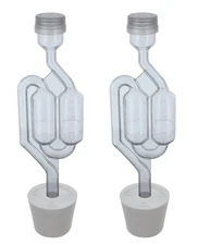 Twin Bubble Airlock with 6.5 Rubber Stopper (Set of 2)