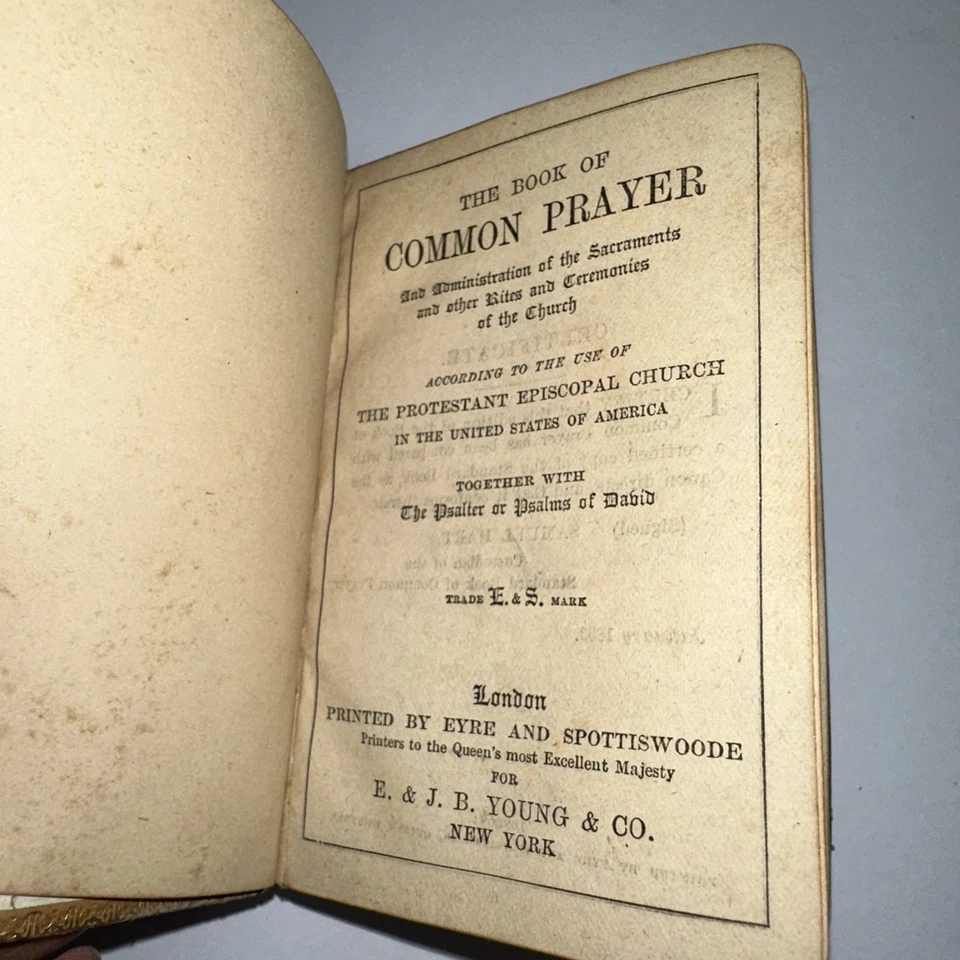THE BOOK OF COMMON PRAYER January 1893 Thomas Nelson Eyre & Spottswoode London - Image 2 of 4