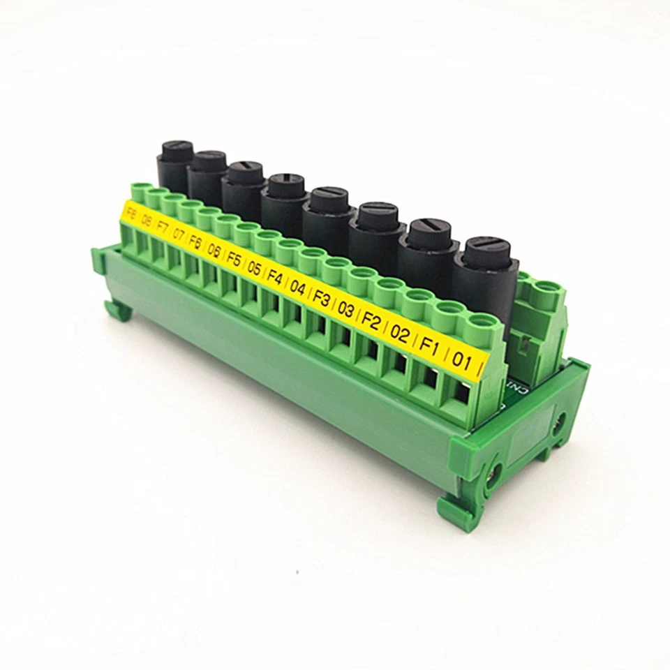 DIN Rail Mount 8 Channel Fuses 16 Position Terminal Block Distribution Module - Image 4 of 4