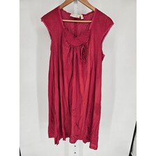 Collectibles by JC Penney Womens Sz M Dark Pink Knee Length Nightgown Satin