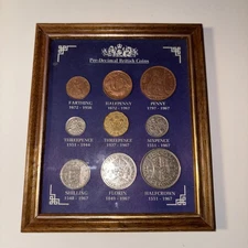 Britain's Pre-Decimal Coins Mounted In Frame