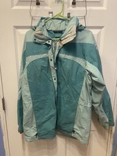 Vintage Columbia Jacket Womens Large Teal Bugaboo Shell Retro 90s Coat