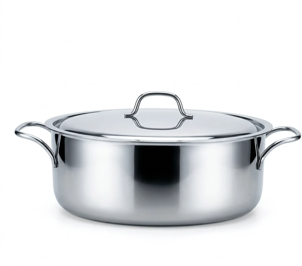 Royal Catering Pentola A Induzione 170L Acciaio Inox Con Coperchio - Base Triplo Strato - 5