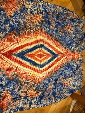 Beautiful Large double bed size tie dye fabric / throw / cover from Ghana