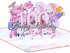 NAVWOD Happy 100th Birthday Card, Standard (A5 or 5x7 inches), multicolor