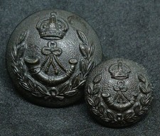 Kings Royal Rifle Corps KC 25mm & 17mm Military Buttons by Jennens (pre 1924)
