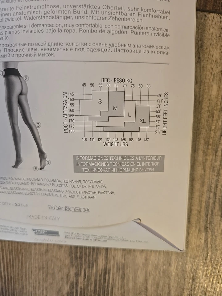 Oroblu различные 20 чистый блестящий атлас колготки колготки чулочно-носочных изделий Италии средний - Изображение 3 из 4