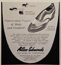 1956 Allen-Edmonds Shoes Print Ad - Belgium WI Strawfut Style Fashionable Fusion