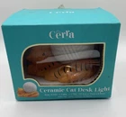Cerra Ceramic KITTY CAT w BALL OF YARN Desk Lamp Figurine &LED Light NEW IN BOX!