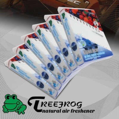 6 X Tree Frog Berry+Squash Mixed Natural Extreme Car Air Freshener Fresh Box