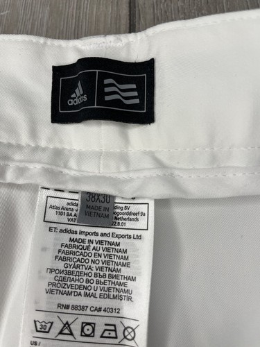 Adidas Men's 3 Stripe Golf Trousers 38" Waist 30" Length White BNWT - Picture 8 of 14