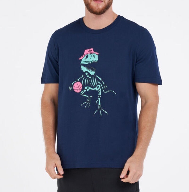NEW Adidas Originals Mens Blue 5 Dino T-Shirt Size Large 100% Cotton Tee |  eBay