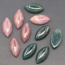 50pcs Natural Indian Agate Stone Horse Eye CAB CABOCHON 10x20mm Jewelry No Holes