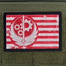 Brotherhood Of Steel Patch Moral Tactical Meme Military USA Flag Hook & Loop 3x2