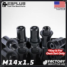 Black M14X1.5 OEM  1.85" Wheel Lock + Key Fit Toyota Lexus LX450/600 Sequoia