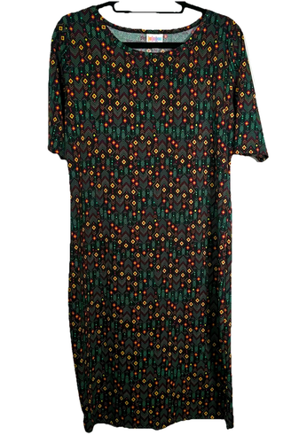 LuLaRoe Womens Fitted Dress XL (18-20) Geometric Work Church Julia NEW