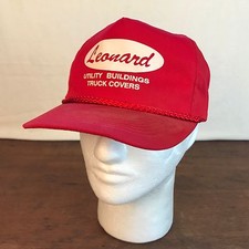 Mens Red Polycotton Leonard Utility Buildings Truck Covers Trucker Snapback Cap Mens Red Polycotton Leonard Utility Buildings Truck Covers Trucker Snapback Cap