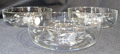 Vintage Princess House Crystal Individual Chip & Dip Bowls Set Of Three