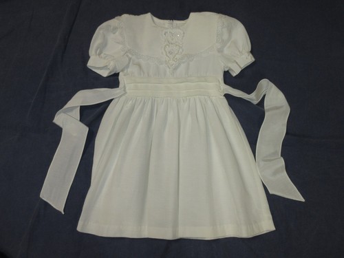 Vintage Girls JESSICA MCCLINTOCK GUNNE SAX Dress - Sz 6 - Off White BEADING/LACE
