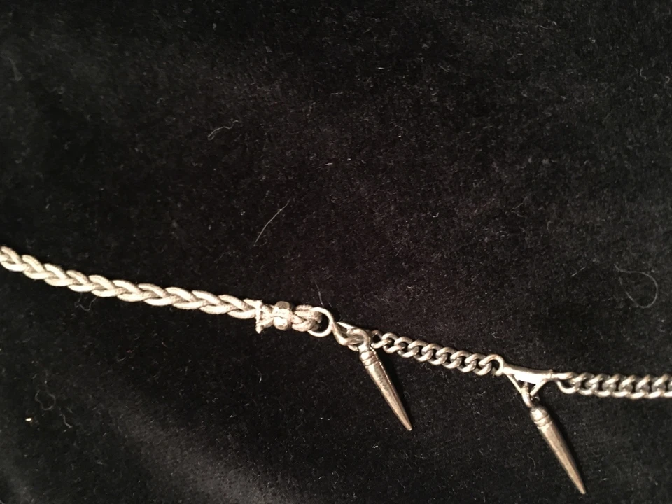 Chan Luu Nuevo con Etiquetas Unisex 22" Gris Cuero Trenzado con Picos Plata Esterlina Foto 3 de 4