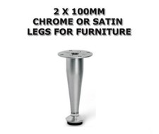 2 x  Metal Chrome Steel  Legs for Furniture Sofa Cabinet Table NM-003