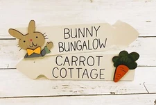CWI Easter Decor - Carrot Cottage Bunny Bungalow Directional Signs 2pc