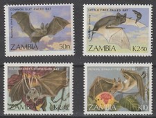 Zambia 1989 #466-69 Bats - MNH