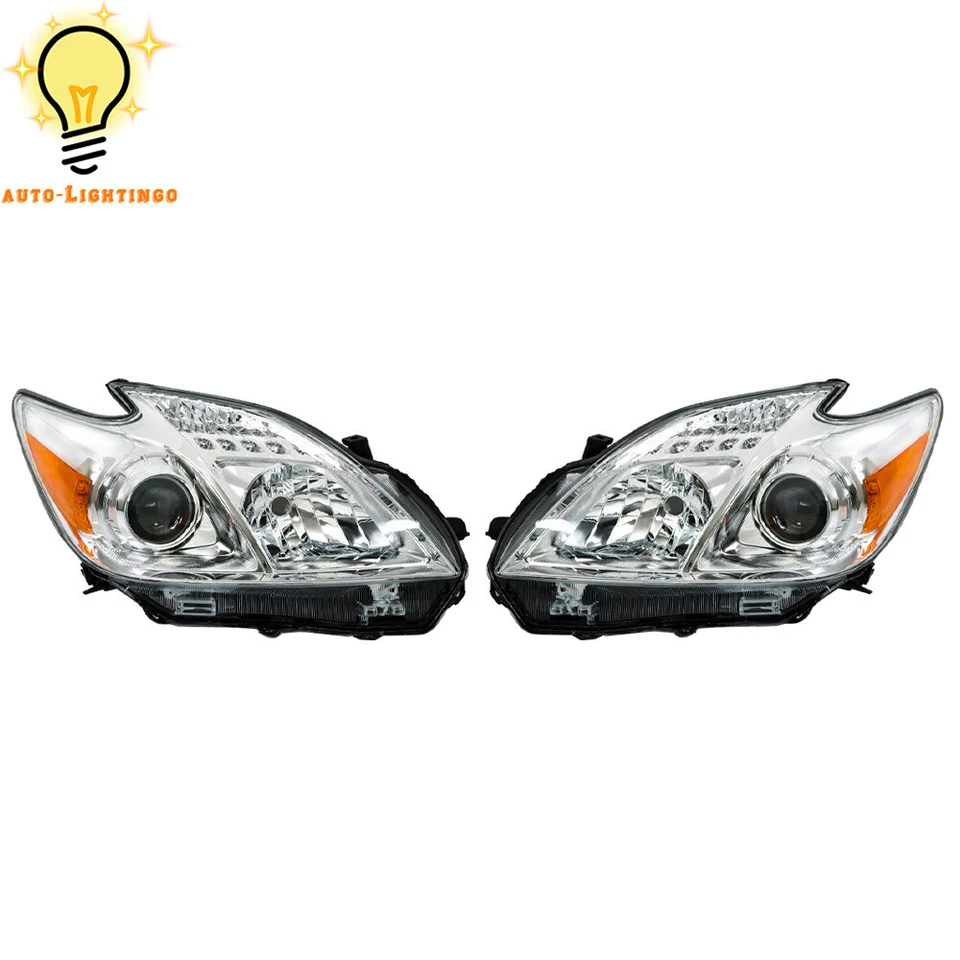 For 2012 2013 2014 2015 Toyota Prius Headlights Halogen Left+Right Side Chrome - Imagem 2 de 4