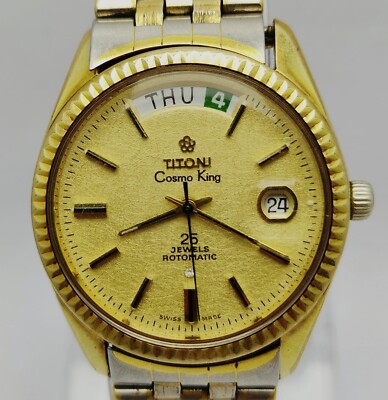 Titoni Cosmo King Automatic 737-360 President Day/Date Vintage