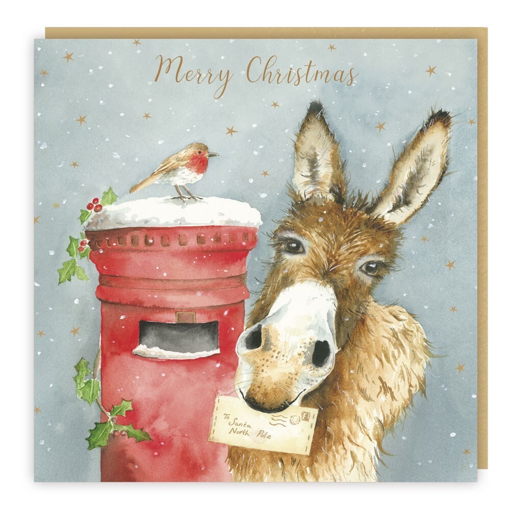 Christmas Cards 5 Pack Postbox Donkey – Sarah Reilly Love Country Xmas Cards