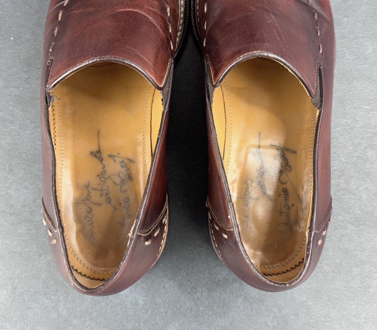 Antonio Maurizi Men\'s Loafer Slip-On Shoes Brown Leather Size 45 US 12 Antonio Maurizi Leather Loafer | ShopSimon main image 4