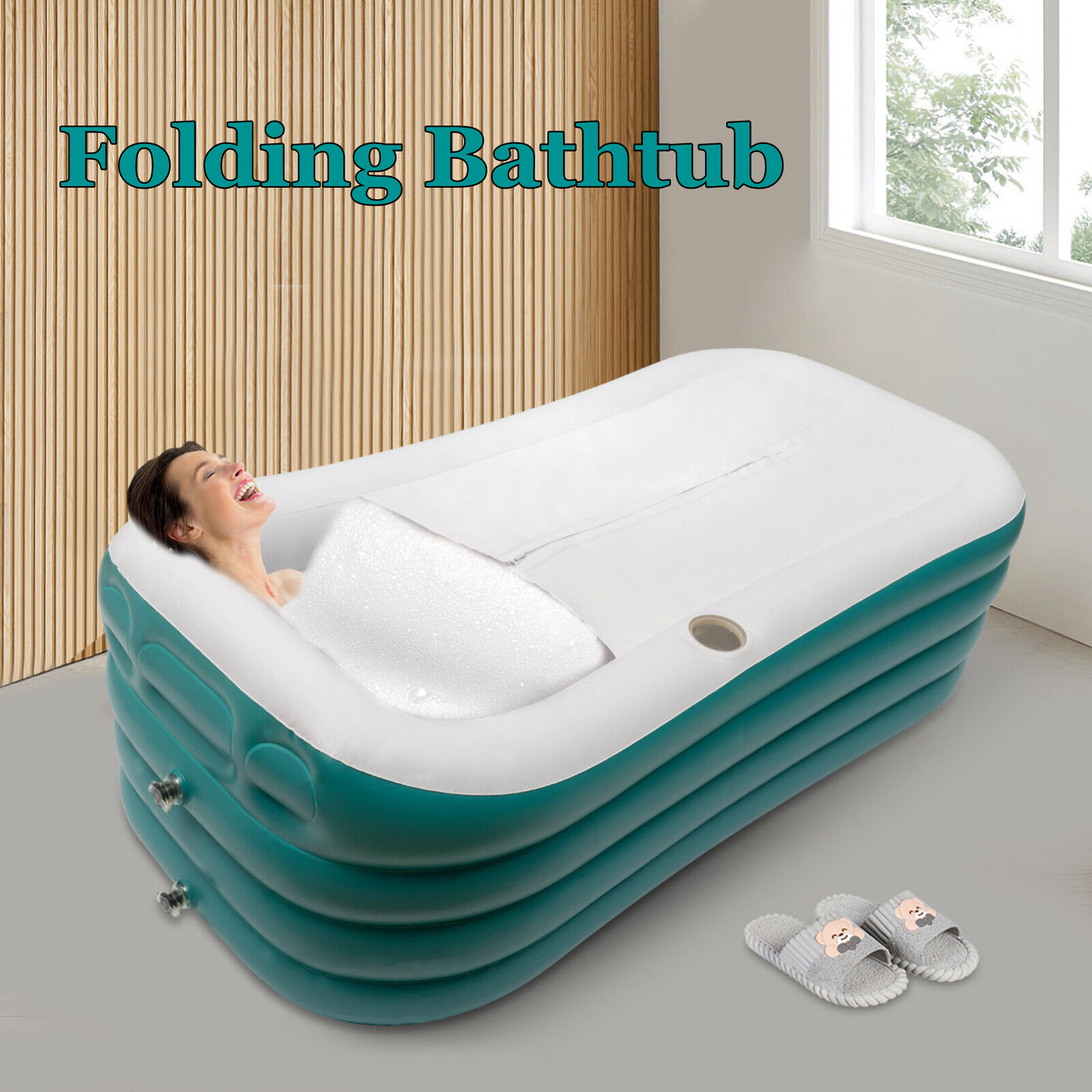 Portable Foldable Bathtub Adult Large Shower Soaking Folding Water Spa Bath Tub