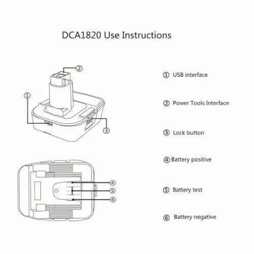 DCA1820 Converter For DeWalt 18V/20V MAX Slide XRP Battery Adapter DC9096 DCB200 - Picture 6 of 12
