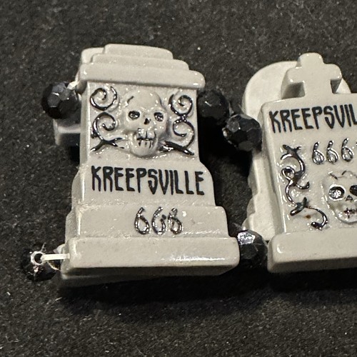 Pulsera elástica Kreepsville esqueleto lápida cementerio groupie Halloween - Imagen 9 de 15