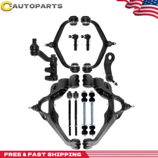 For Sierra Silverado 2500 3500 HD Front Upper & Lower Control Arms Tie Rod Ends