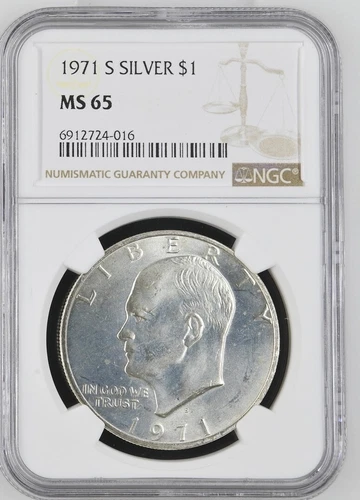 1971-S Eisenhower Dollar $1 Silver Collector's Issue - NGC MS 65