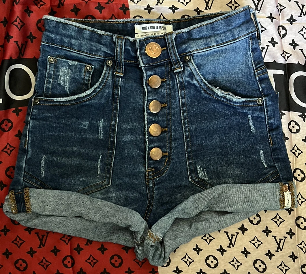 Cut up denim shorts cheap