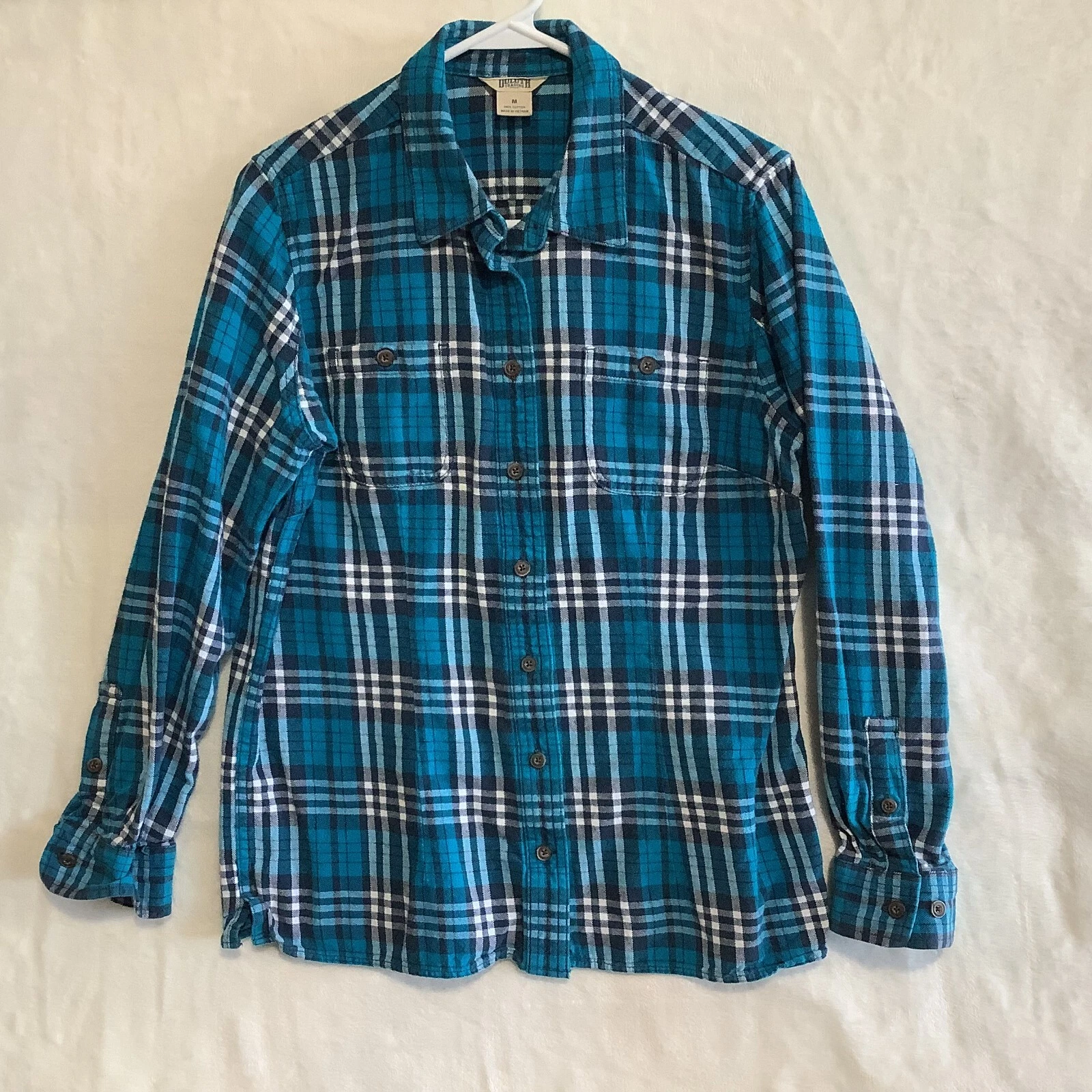 Duluth Trading Co Flannel Shirt Size M Teal Blue Plaid Heavy Outdoors Button Up
Opens in a new windo