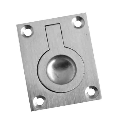 Satin Chrom bündig Ring Zug Schrank Schublade Knopf Griff 64 mm x 48 mm (SCP160B)
