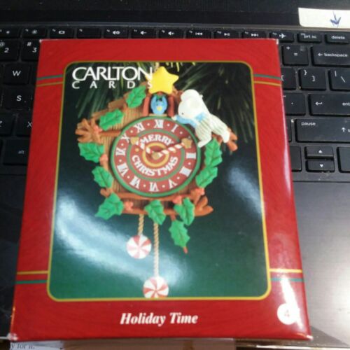 Vintage Heirloom Collection Dated 1994 “Holiday Time” Christmas Clock Ornamnent - Afbeelding 1 van 4