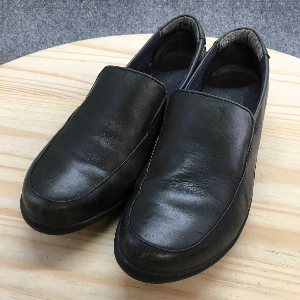 Zapatos Rockport para mujer 9 M informales sin cordones mocasines planos APW3059L cuero negro Foto 3 de 4