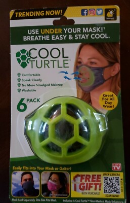 Cool TURTLE FACE MASK Breath easy & stay cool use under your mask pack ...