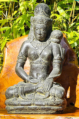 Shiva Devi Tara Indonesien Lavastein Skulptur Statue Feng Shui Garten Deko