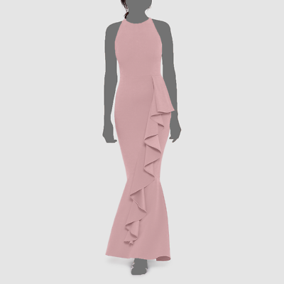 Aqua Womens Cascade Ruffle Mermaid Evening Dress Pink 8