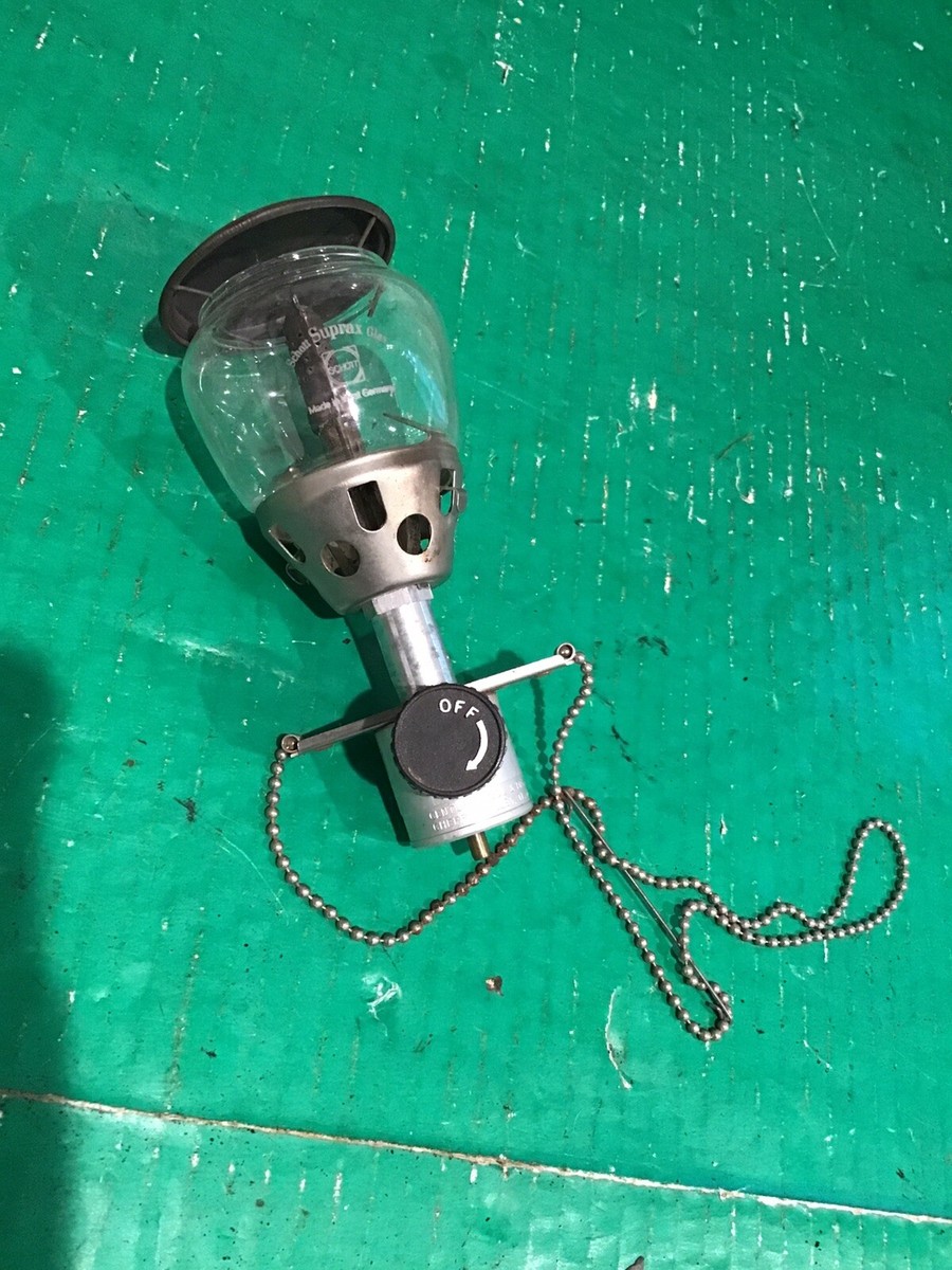 ドイツ製 ガスランタン　レトロ schott suprax Vintage Schott Suprax Glass Cylinder West Germany Lantern