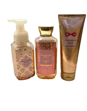3 pc Bath & Body Works CHAMPAGNE TOAST Shower Gel, Body Cream & Hand Soap
